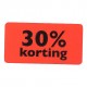 Etiket fluor rood 30% korting 47x25mm 1000st Tpk549706